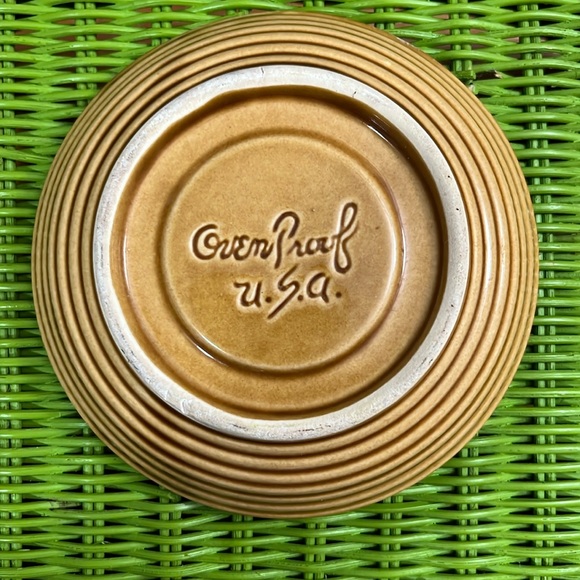 Hull Teacup and Saucer Creston Butterscotch Color Coffee Cup Mug Dripware - Picture 8 of 10